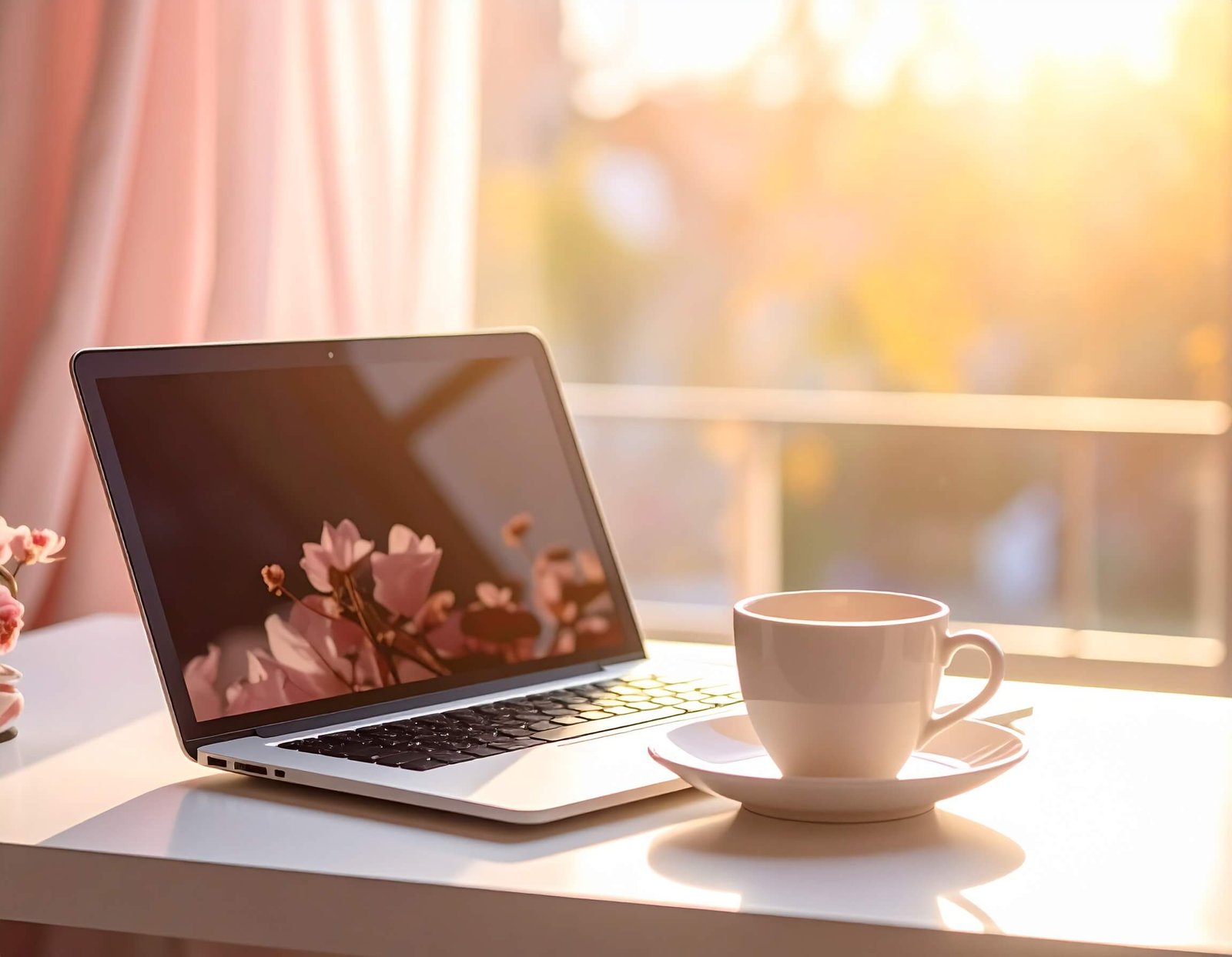 Calm workspace for women in digital marketing