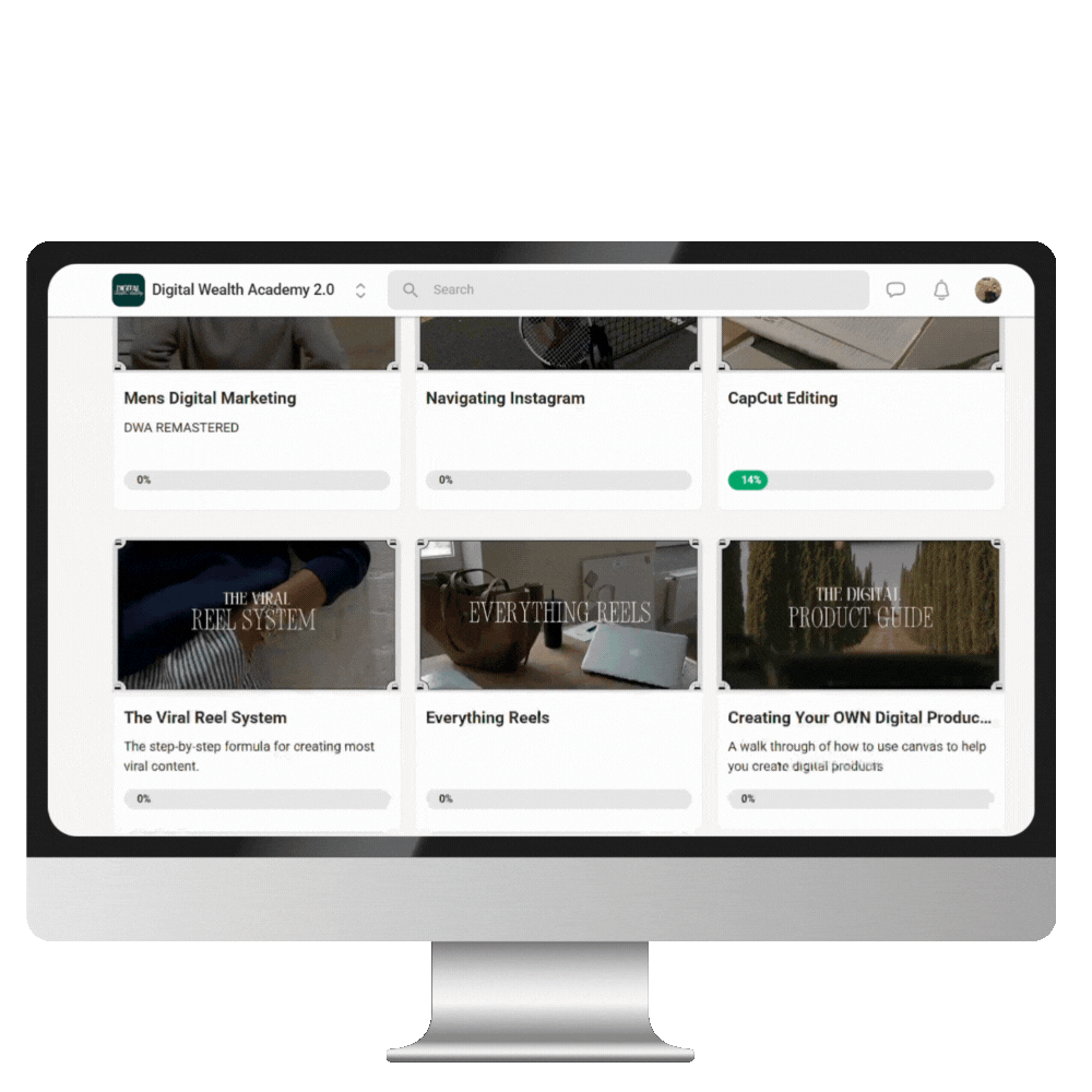 Scrolling through DWA Digital Marketing Course